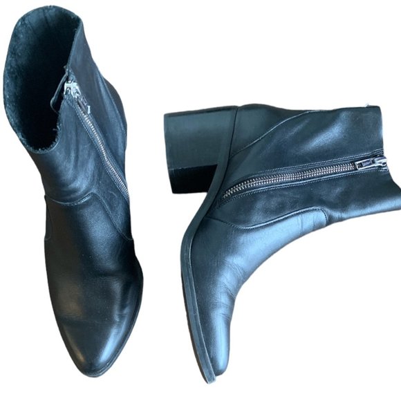 Treasure & Bond Women's 8M Fern Black Leather Mid Heel Above-Ankle Boot 135Gbx - Picture 3 of 8